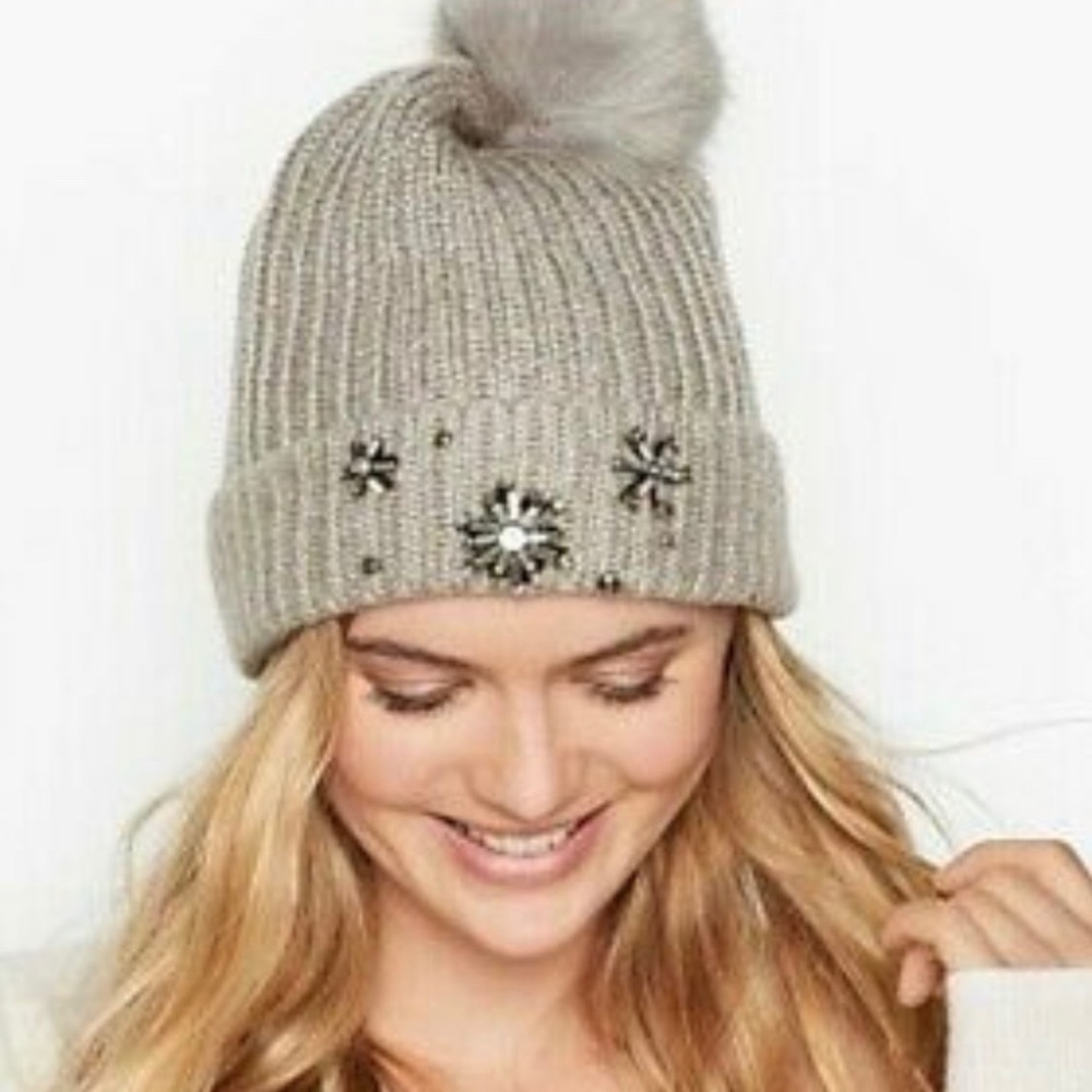 Sold-Victoria Secret Beanie Hat & Convertible Mittens